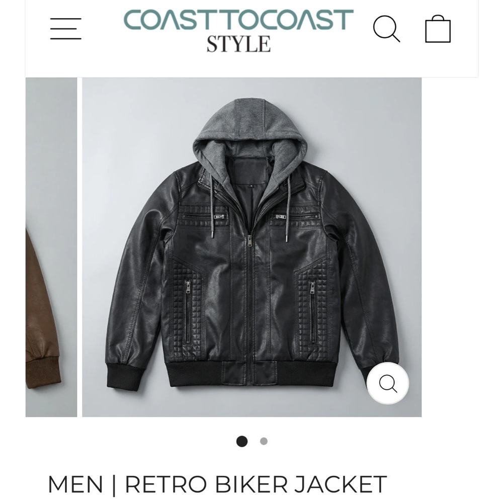 Men's Black Retro Biker Jacket